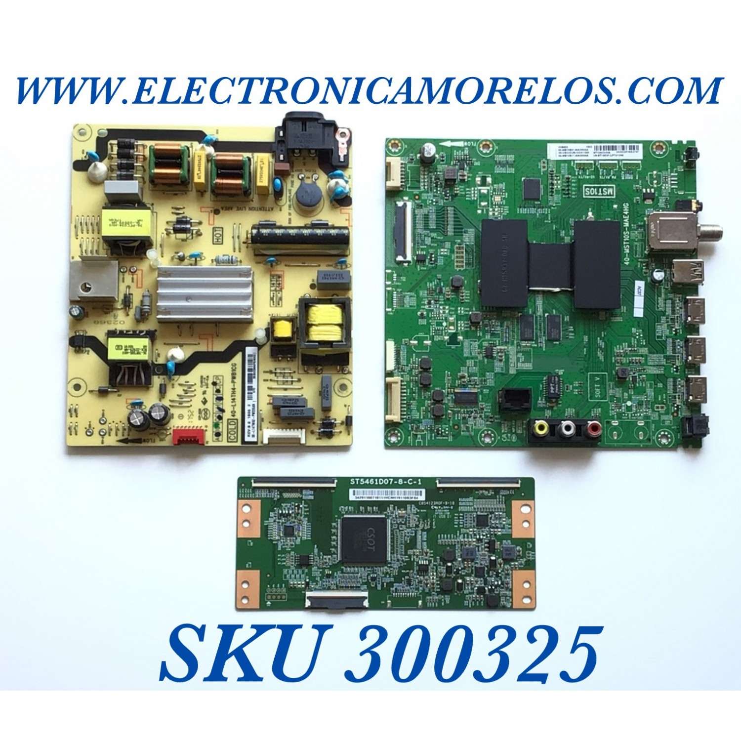 KIT DE TARJETAS PARA TV TCL 4K·UHD·HDR ((ROKU TV)) / MAIN 08-CS55CUN-OC411AA / 40-MST10S-MAE4HG / FUENTE 08-L14TWA2-PW220AN / 40-L14TH4-PWB1CG / T-CON 34291100710111 / ST5461D07-8-C-1 / PANEL LVF550ND1L / ST5461D07-1 VER.2.2 / MODELOS 55S403 / 55S405